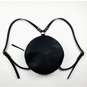 DIRECTIVE HANDMADE MINI MOON BLACK LEATHER BACKPACK